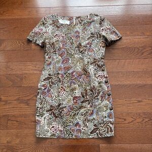 JONES NEW YORK Petite Brown Paisley Mini Dress 4